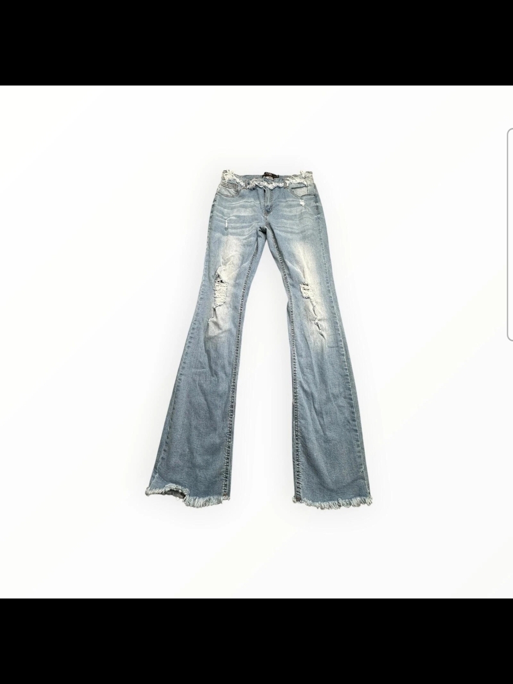 Lucky & Blessed Light Blue Distressed Flare Jeans
